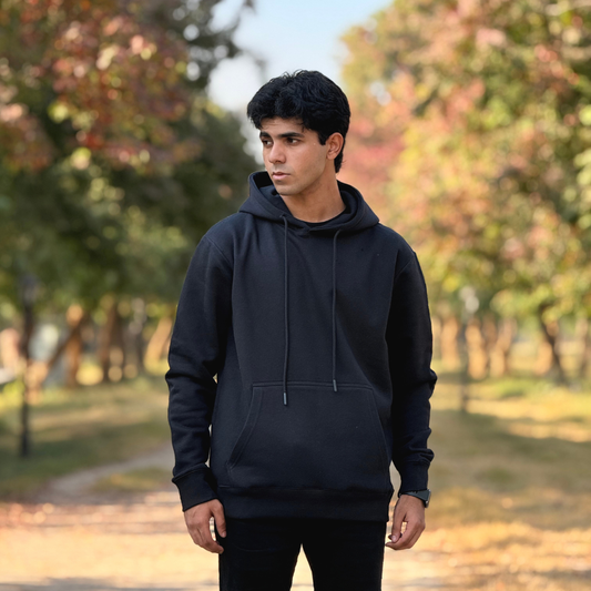 Prime Plain Black Hoodie - Without Logo